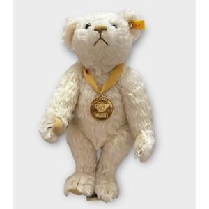 Steiff Millennium 2000 Teddy Bear Medal Mohair New 12" 666018 31 cm Germany